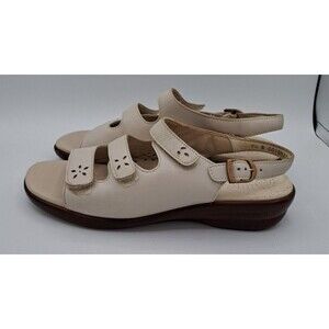 SAS Quatro Tripad Comfort Slingback Sandals Bone 3 Strap Women Size 9.5 N Beige